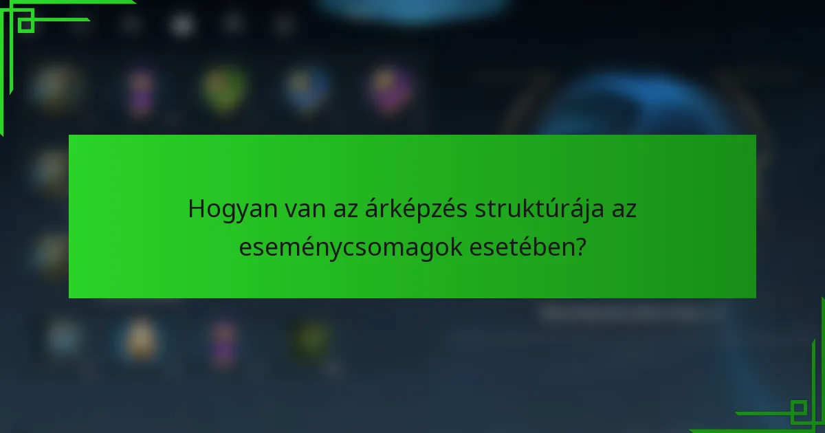 Hogyan van az árképzés struktúrája az eseménycsomagok esetében?